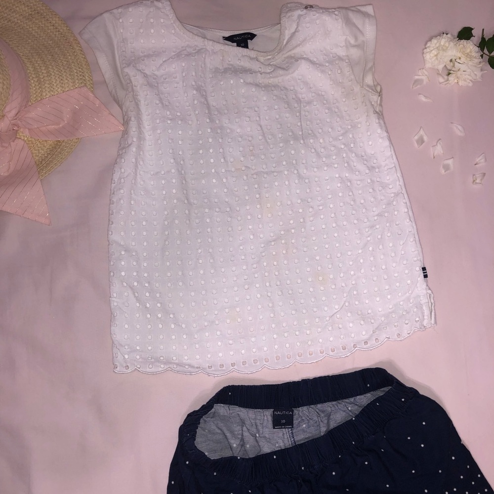 Size 10 youth Nautica shirt and Short set